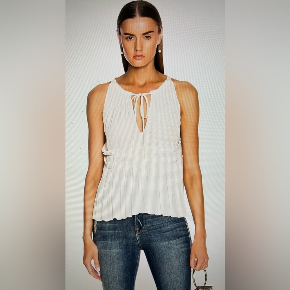 CALVIN RUCKER Lips Like Sugar Sleeveless Top Cream/Beige Size Medium